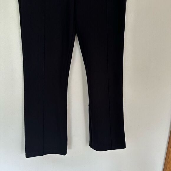 Tory Burch Ponte Flare Cropped Length Pant with Gold Tone Raised Logo Buttons - Picture 6 of 14